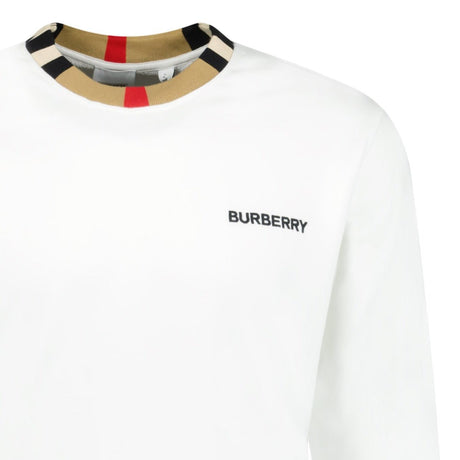 Burberry 'Jarrad' Check Long Sleeve Sweatshirt White - Boinclo - Outlet Sale Under Retail