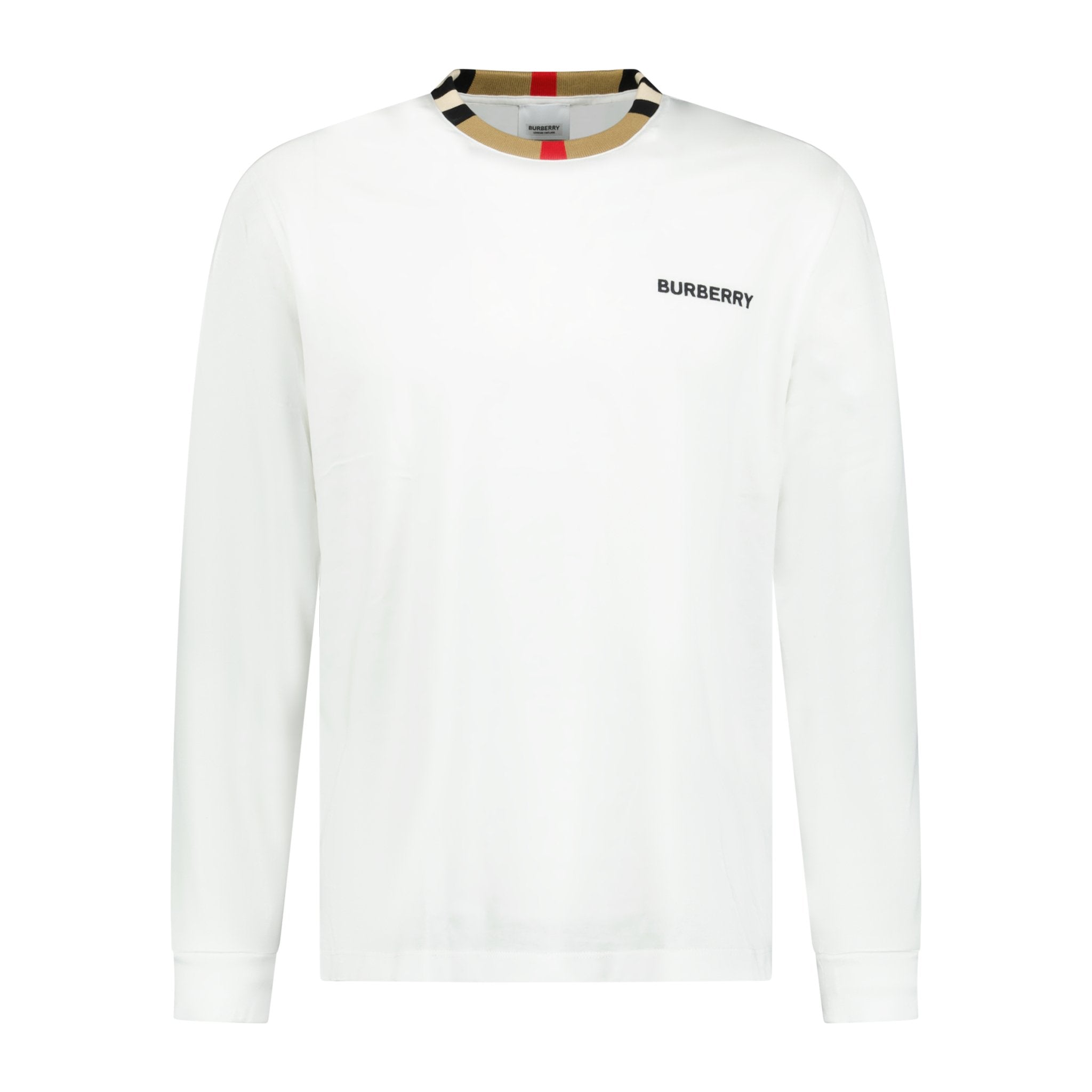 Burberry Jayson Check Long Sleeve T Shirt White Outlet Sale Always Under Retail Boinclo