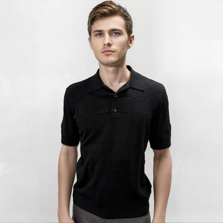 Burberry 'Kieran' Knit Polo - Shirt Black - Boinclo - Outlet Sale Under Retail