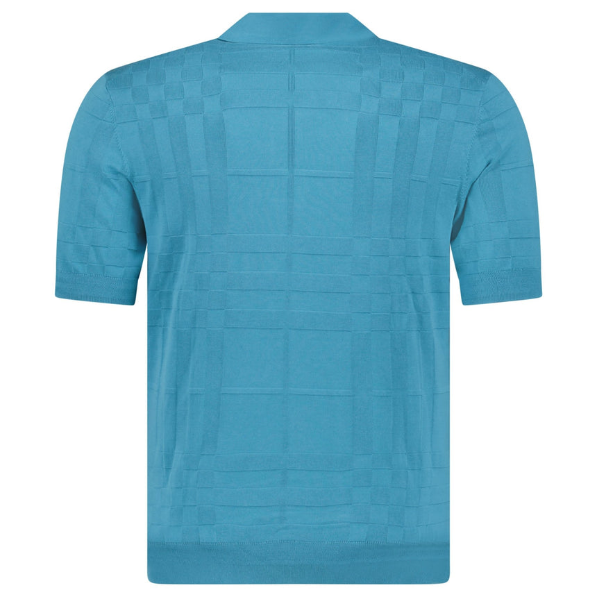 Burberry 'Kieran' Knit Polo-Shirt Turquoise - Boinclo - Outlet Sale Under Retail