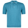 Burberry 'Kieran' Knit Polo-Shirt Turquoise - Boinclo - Outlet Sale Under Retail