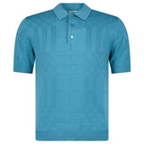 Burberry 'Kieran' Knit Polo-Shirt Turquoise - Boinclo - Outlet Sale Under Retail