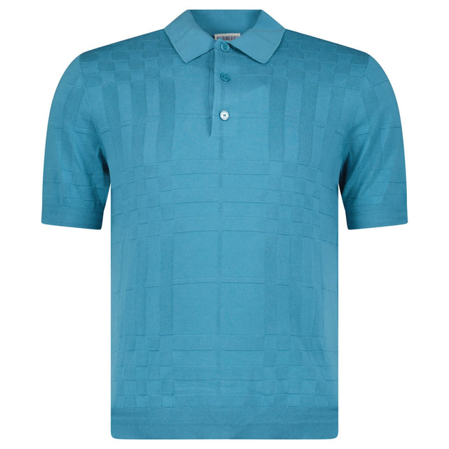 Burberry 'Kieran' Knit Polo-Shirt Turquoise - Boinclo - Outlet Sale Under Retail