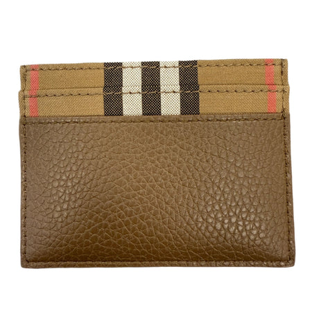 Burberry Leather & Canvas Classic Check Card Holder Brown - Boinclo - Outlet Sale Under Retail