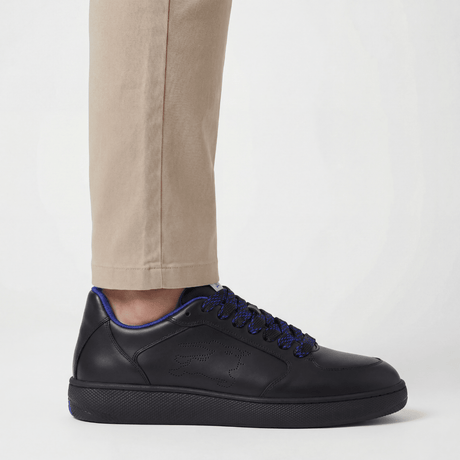 Burberry Leather Padded Trainers in Black & Blue - Boinclo - Outlet Sale Under Retail