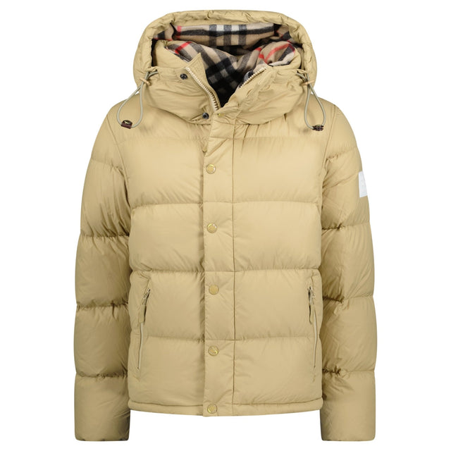 Burberry 'Lockwell' Hooded Check Down Jacket Beige Outlet Sale