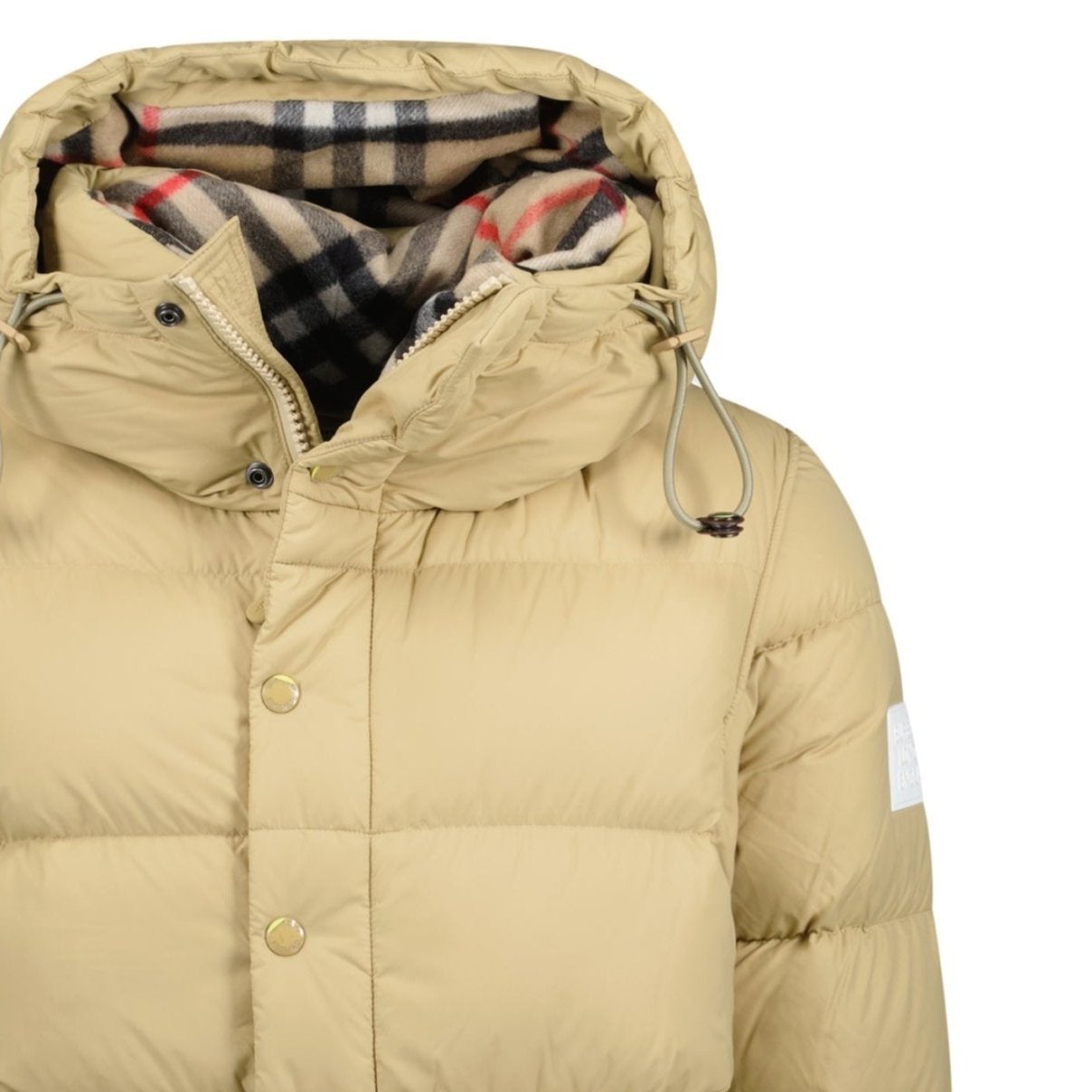 Lockwell Hooded Check Down Jacket Beige