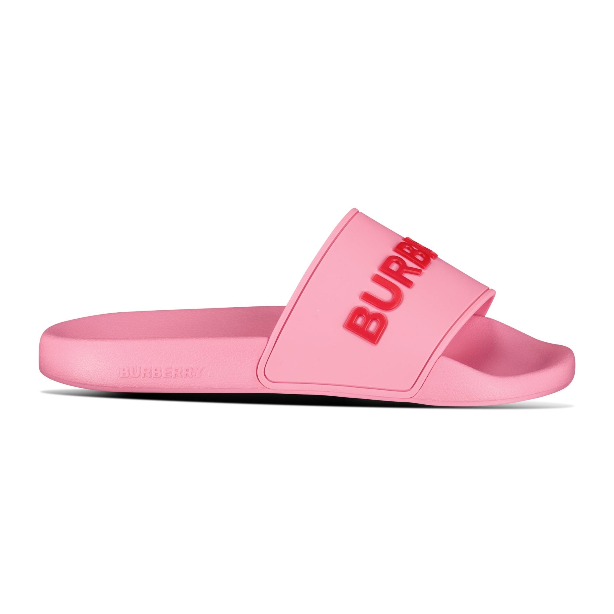 Color variation of Burberry Logo Tech Furley Sliders Bubblegum Pink