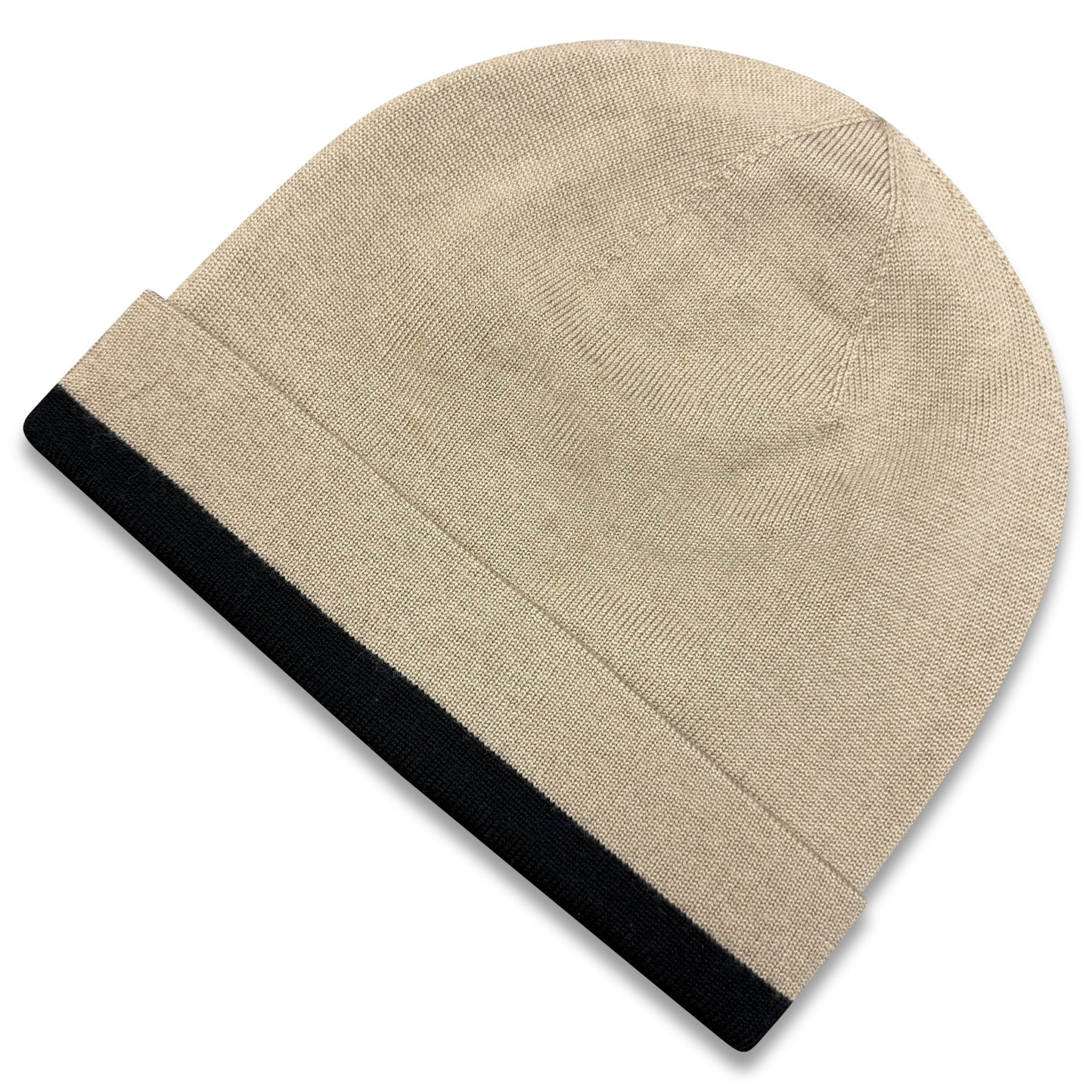Burberry Logo Wool Beanie in Black & Archive Beige - Outlet Sale