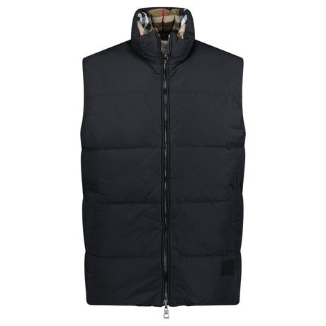 Burberry 'Lowick' Reversible Down Gilet Black & Check - Boinclo - Outlet Sale Under Retail