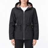 Burberry 'Medley' Check Hooded Rain Jacket Black - Boinclo - Outlet Sale Under Retail