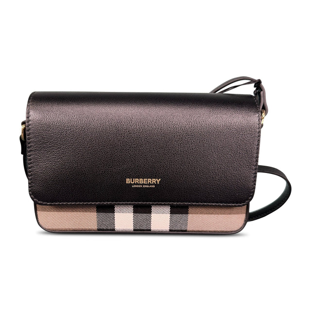 Burberry 'New Hampshire' Leather Shoulder Bag Black - Boinclo - Outlet Sale Under Retail