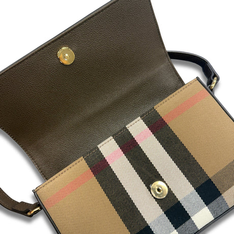 Burberry 'New Hampshire' Leather Shoulder Bag Ebony Brown - Boinclo - Outlet Sale Under Retail