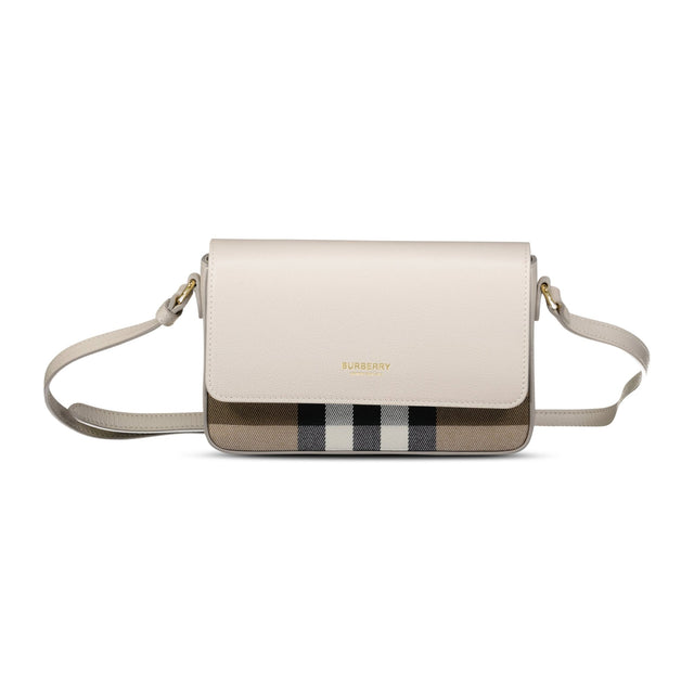 Burberry 'New Hampshire' Leather Shoulder Bag Limestone Grey - Boinclo - Outlet Sale Under Retail