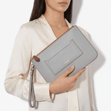 Burberry New Peyton Leather Clutch Bag in Grey - Boinclo - Outlet Sale Under Retail