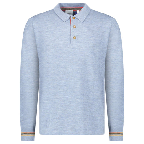 Burberry 'Pace' Signature Stripe Wool Polo Mid Blue - Boinclo - Outlet Sale Under Retail