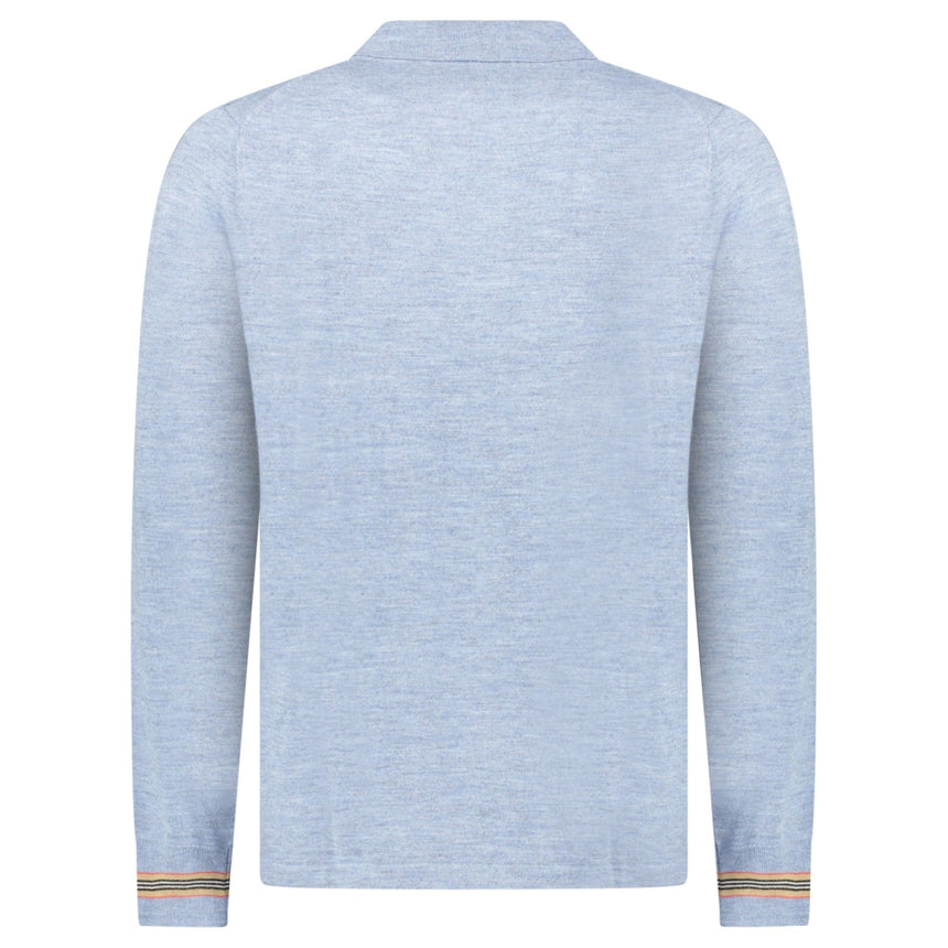 Burberry 'Pace' Signature Stripe Wool Polo Mid Blue - Boinclo - Outlet Sale Under Retail