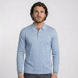 Burberry 'Pace' Signature Stripe Wool Polo Mid Blue - Boinclo - Outlet Sale Under Retail