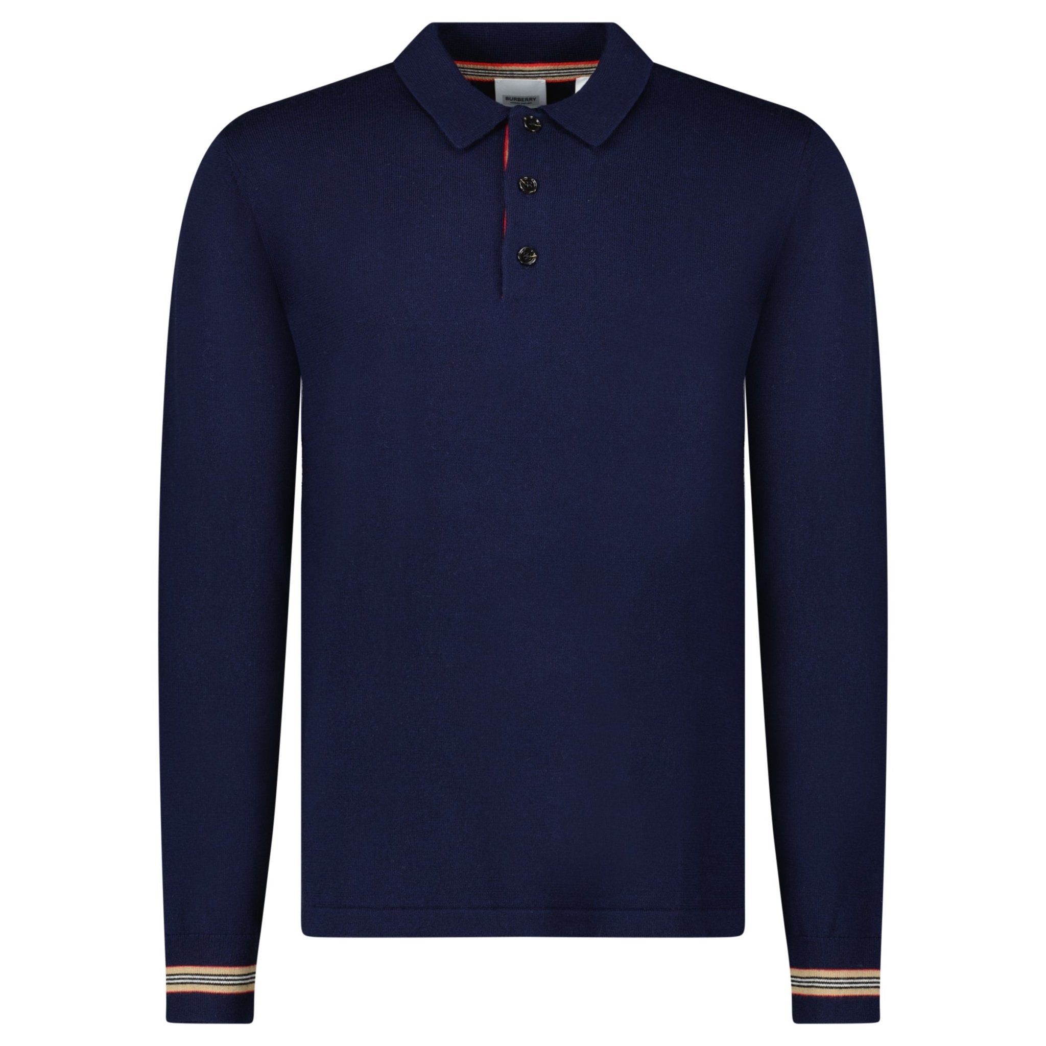 Color variation of Burberry 'Pace' Signature Stripe Wool Polo Navy