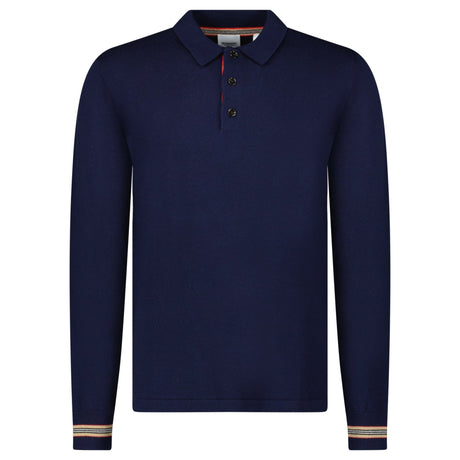 Burberry 'Pace' Signature Stripe Wool Polo Navy - Boinclo - Outlet Sale Under Retail