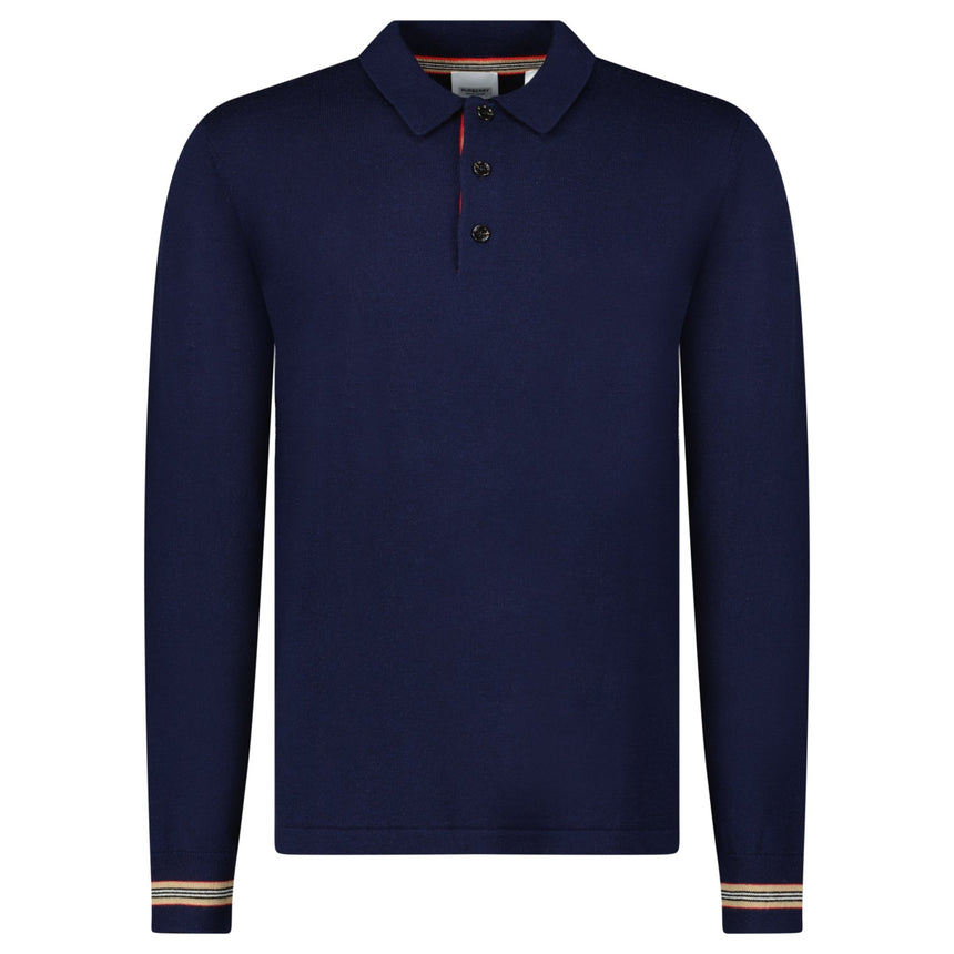 Burberry 'Pace' Signature Stripe Wool Polo Navy - Boinclo - Outlet Sale Under Retail