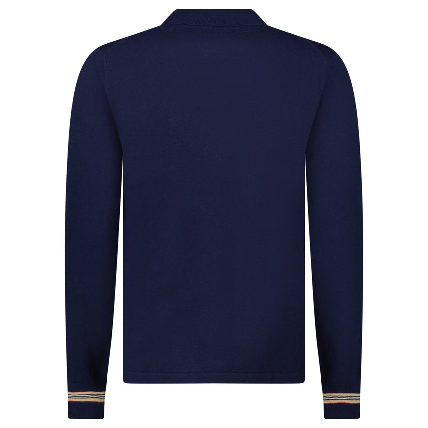 Burberry 'Pace' Signature Stripe Wool Polo Navy - Boinclo - Outlet Sale Under Retail