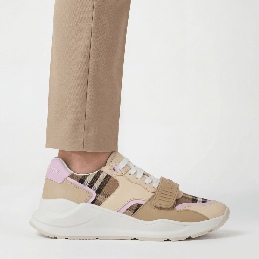 Burberry 'Ramsey Runner' Trainers Taupe Brown - Boinclo - Outlet Sale Under Retail