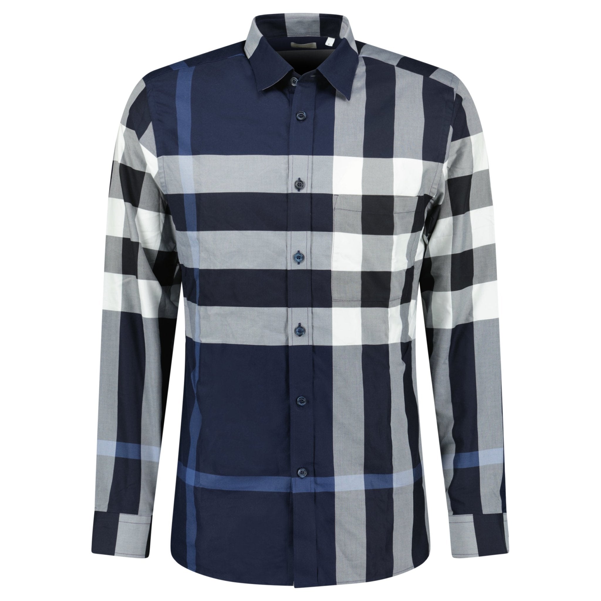 Burberry 'Somerville' Check Shirt in Navy Blue Outlet Sale