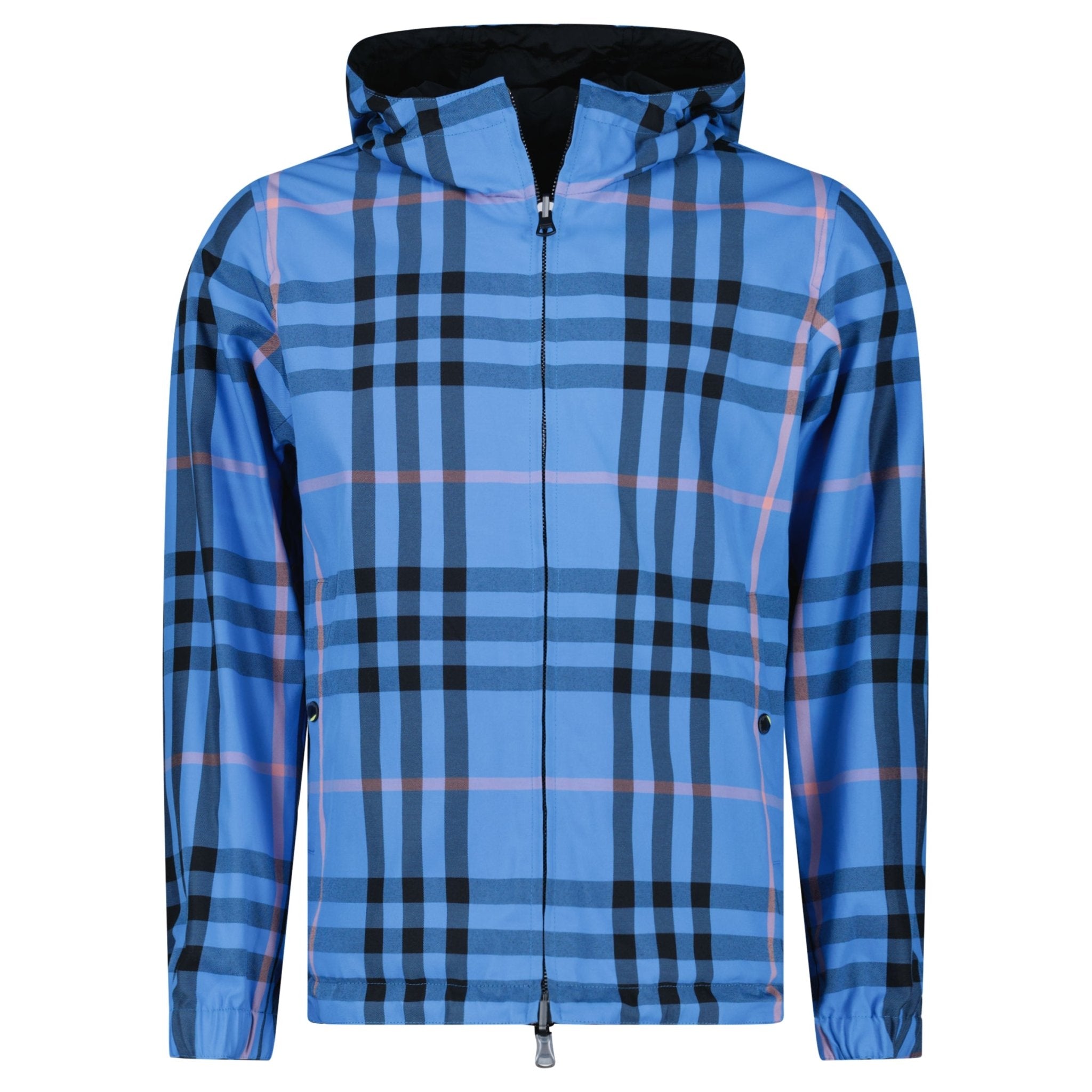 R*o様 Burberry Londonチェック柄 2wayグローブ Burberry 'Stanford' Zip-Up Check Reversible Hooded Jacket Black