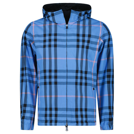 Burberry 'Stanford' Zip - Up Check Reversible Hooded Jacket Black & Blue Check - Boinclo - Outlet Sale Under Retail