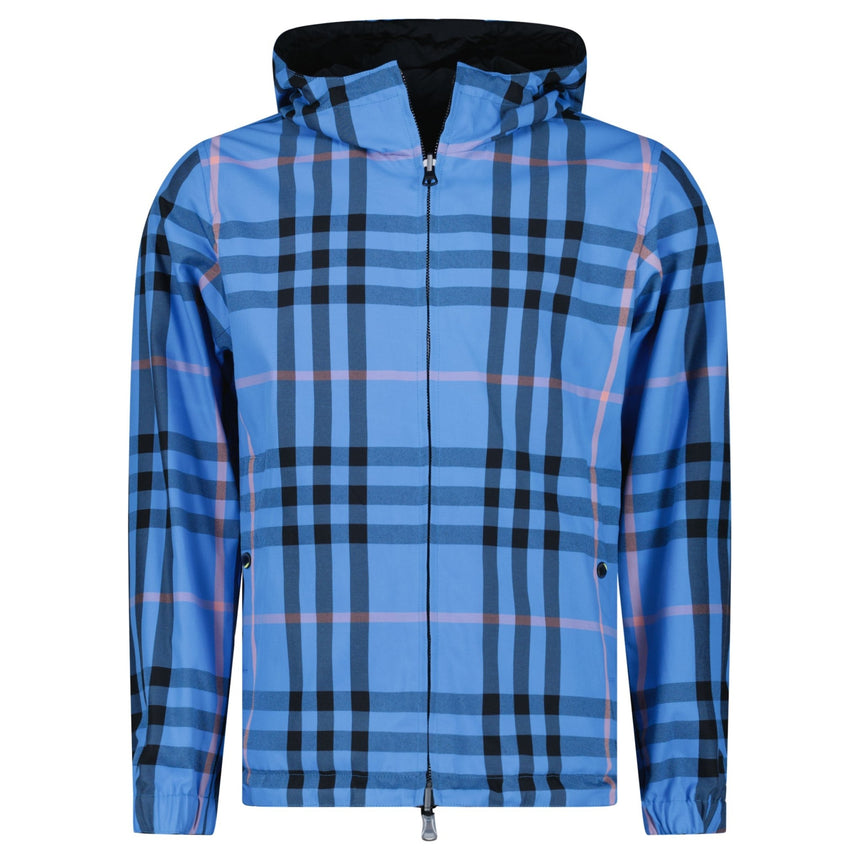 Burberry 'Stanford' Zip - Up Check Reversible Hooded Jacket Black & Blue Check - Boinclo - Outlet Sale Under Retail