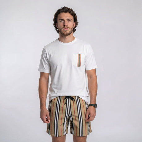 Burberry Stripe Summer Set White/Beige - Boinclo - Outlet Sale Under Retail