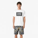 Burberry Summer Set Grey Cotton Shorts & White T-Shirt - Boinclo - Outlet Sale Under Retail