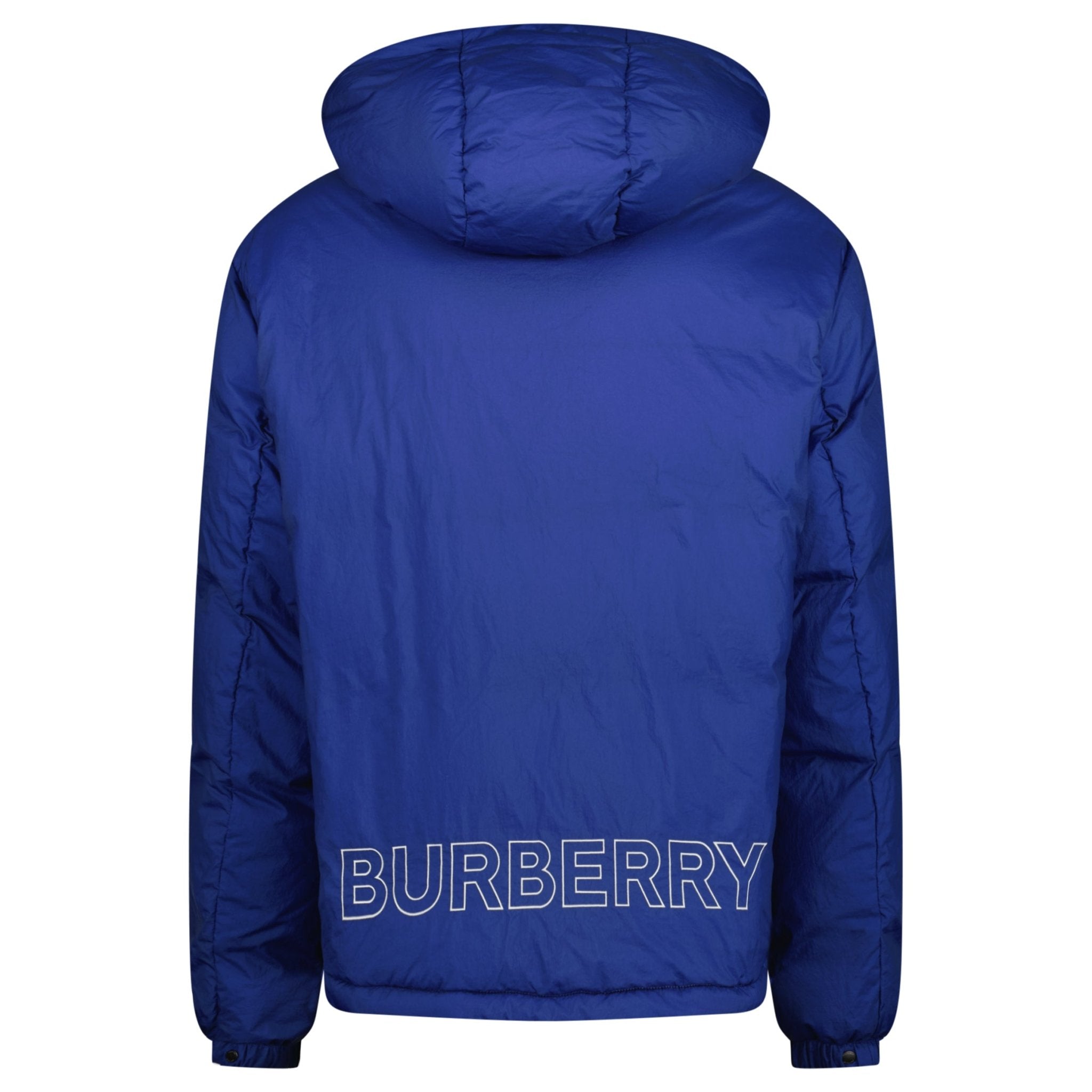 Burberry Sunderland Logo Hooded Down Jacket Honey Royal Blue Outlet Sale Always Under Retail Boinclo