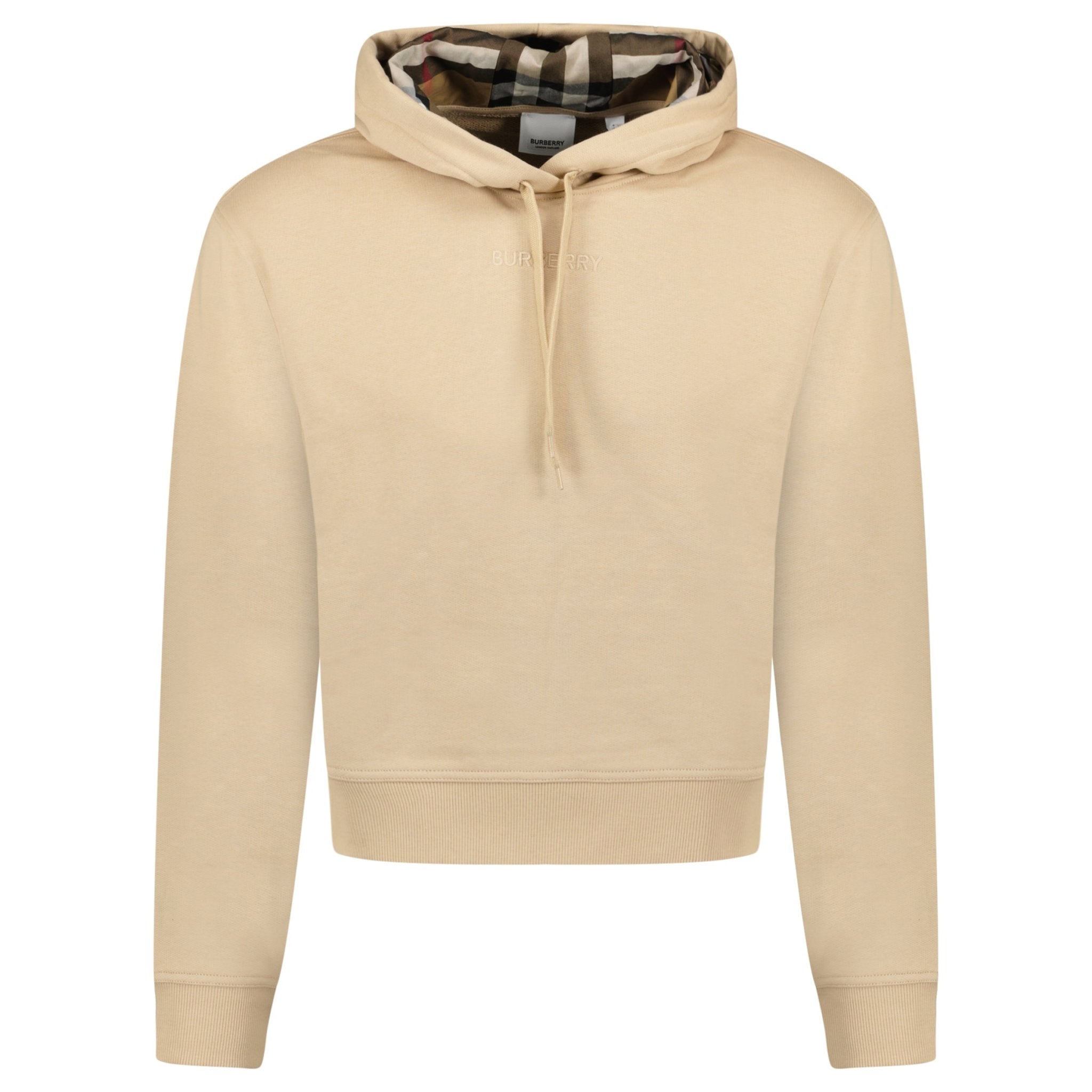 Color variation of 'Talley' Embroidery Logo Check Hooded Sweatshirt Beige