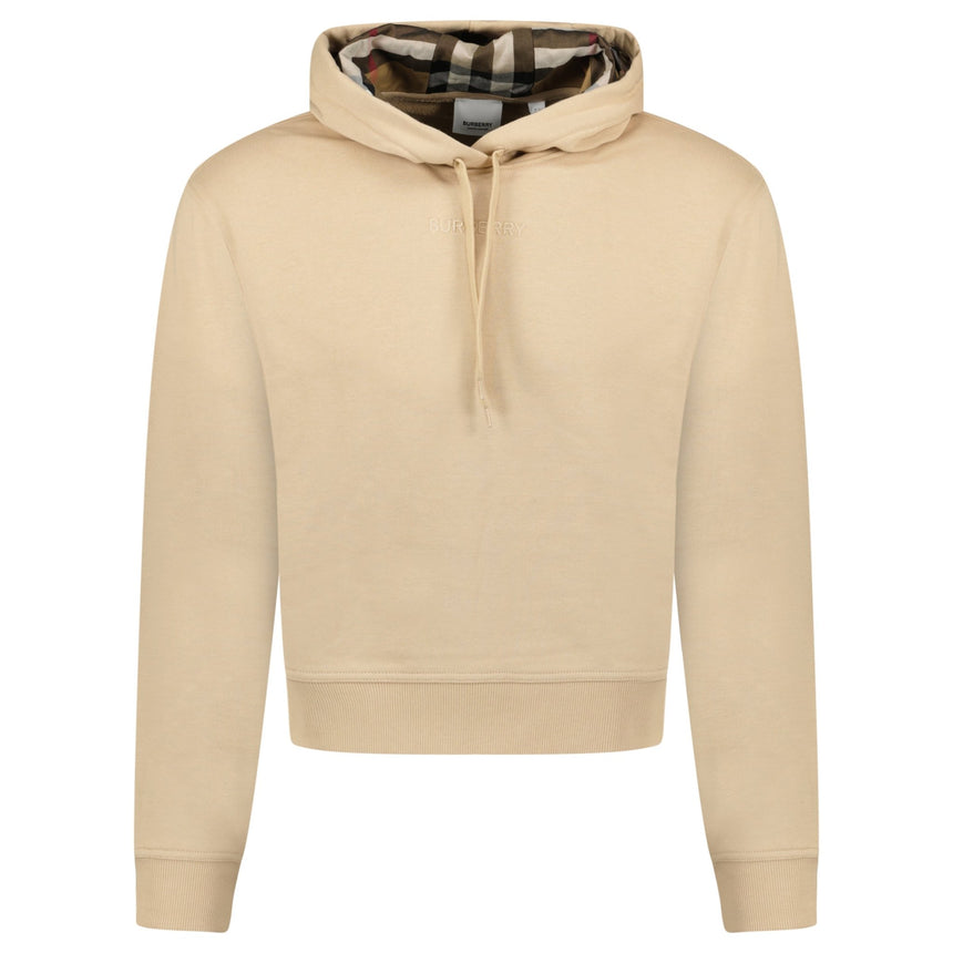 Burberry 'Talley' Embroidery Logo Check Hooded Sweatshirt Beige - Boinclo - Outlet Sale Under Retail