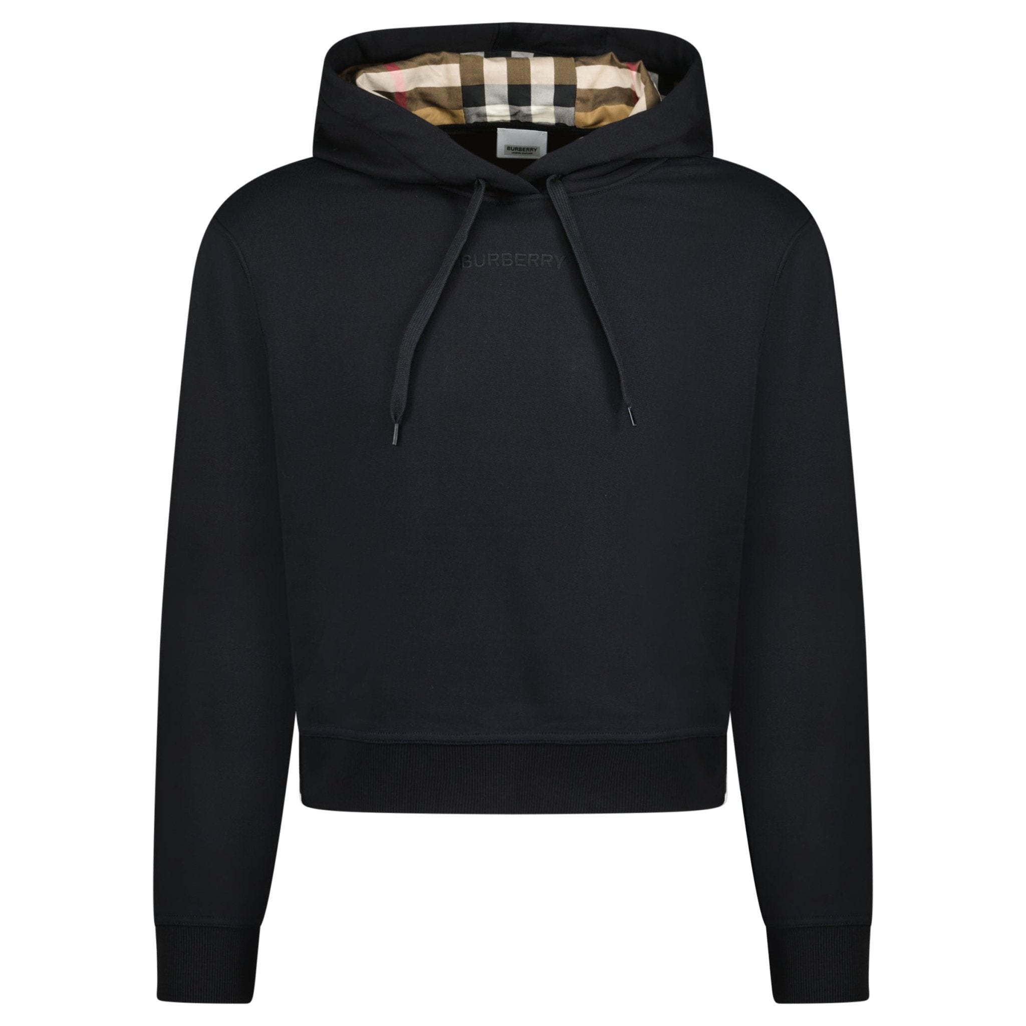 Color variation of 'Talley' Embroidery Logo Check Hooded Sweatshirt Black