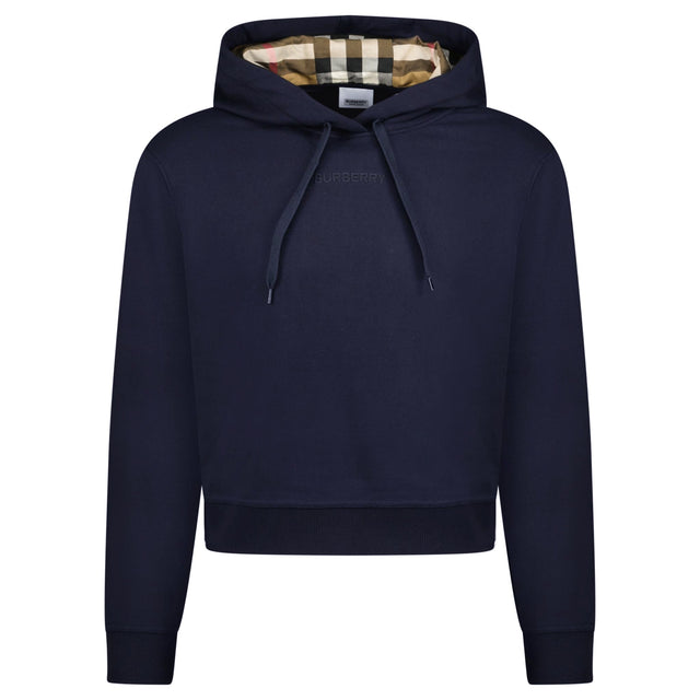 Burberry 'Talley' Embroidery Logo Check Hooded Sweatshirt Navy - Boinclo - Outlet Sale Under Retail