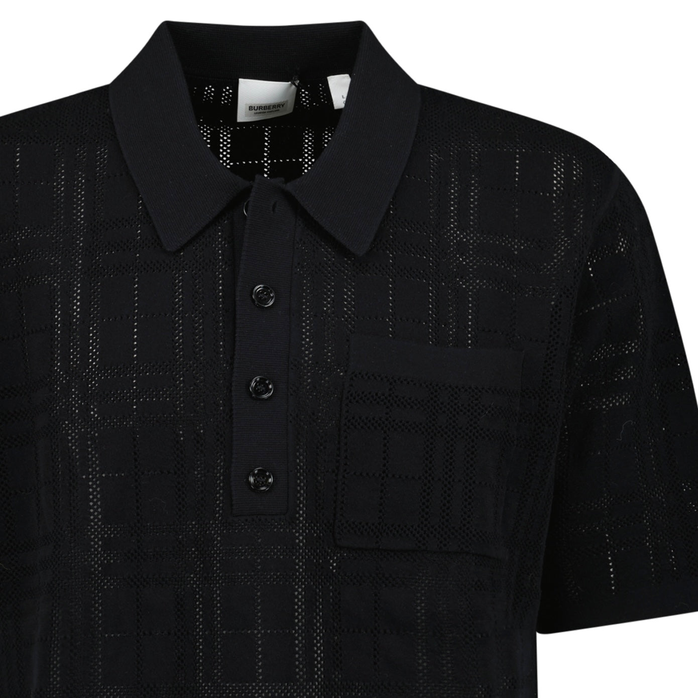 Burberry Tristam Check Knitted Polo Black - Outlet Sale Under