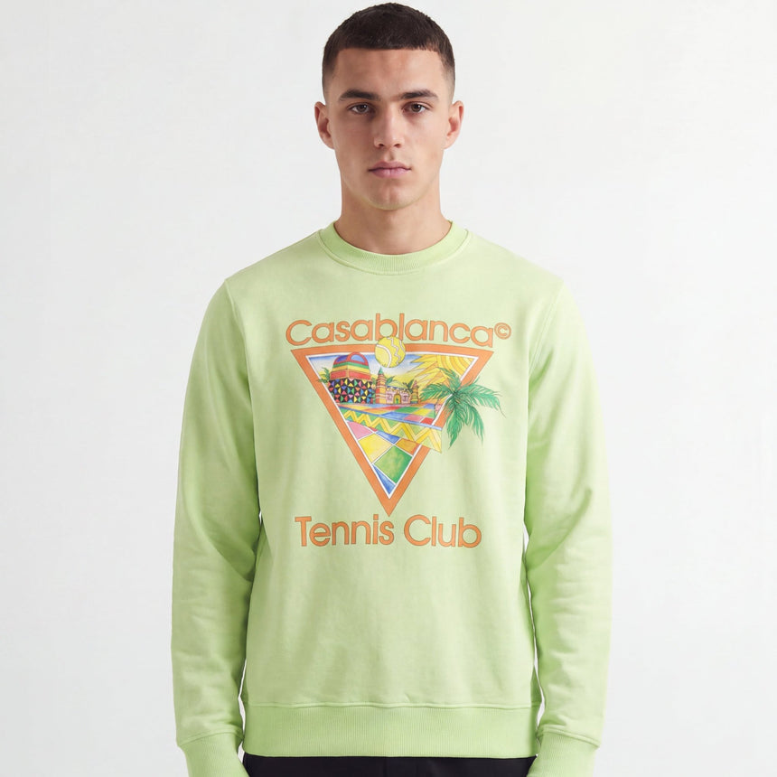 Casablanca Afro Cubsim tennis Club Printed Sweatshirt Pale Green - Boinclo - Outlet Sale Under Retail