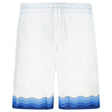 Casablanca Atlantis Oranges Drawstring Silk Shorts in White - Boinclo - Outlet Sale Under Retail