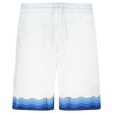 Casablanca Atlantis Oranges Drawstring Silk Shorts in White - Boinclo - Outlet Sale Under Retail