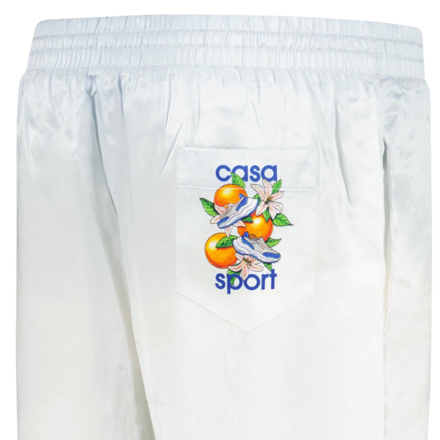 Casablanca Atlantis Oranges Drawstring Silk Shorts in White - Boinclo - Outlet Sale Under Retail