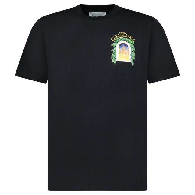 Casablanca Avenida Short Sleeve T-Shirt in Black - Boinclo - Outlet Sale Under Retail