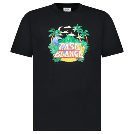 Casablanca "Casa Beach Wave" Printed T-Shirt in Black - Boinclo - Outlet Sale Under Retail