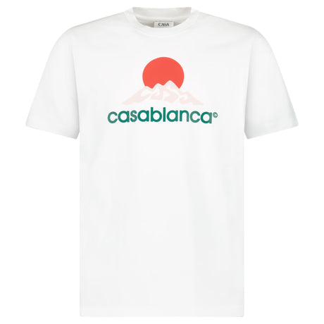 Casablanca 'Casa Montagne' Printed T-Shirt in White - Boinclo - Outlet Sale Under Retail