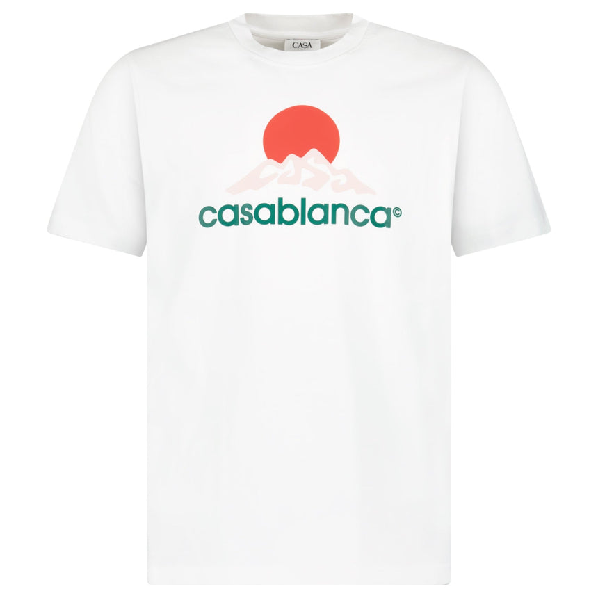Casablanca 'Casa Montagne' Printed T-Shirt in White - Boinclo - Outlet Sale Under Retail