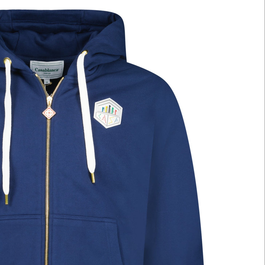 Casablanca Casa Temple Zip Hoodie in Navy - Boinclo - Outlet Sale Under Retail