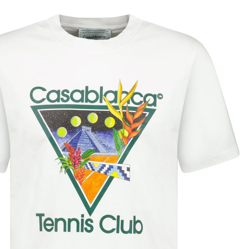Casablanca Tennis Club Graphic-Print T-Shirt in White
