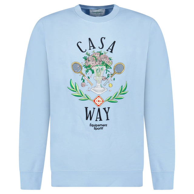 Casablanca ‘Casa Way’ Graphic Print Sweatshirt in Baby Blue - Boinclo - Outlet Sale Under Retail
